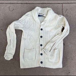 Men’s Cream Cardigan Sweater